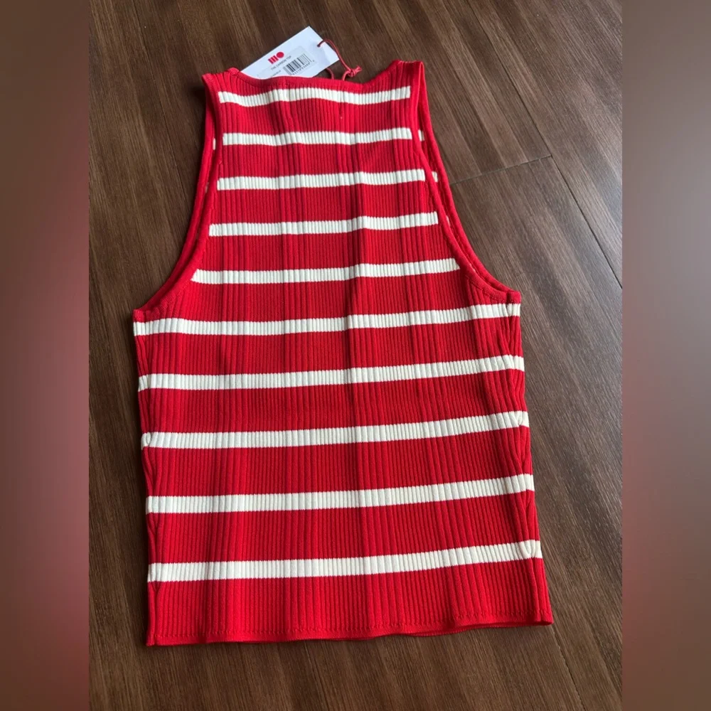 NWT SOLID & STRIPED
The Carson striped ribbed-knit top
Red and white stripe - Picture 6 of 7